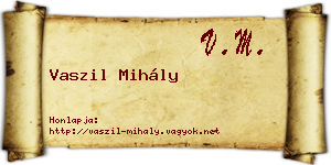 Vaszil Mihály névjegykártya