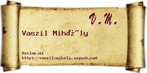 Vaszil Mihály névjegykártya