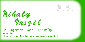 mihaly vaszil business card